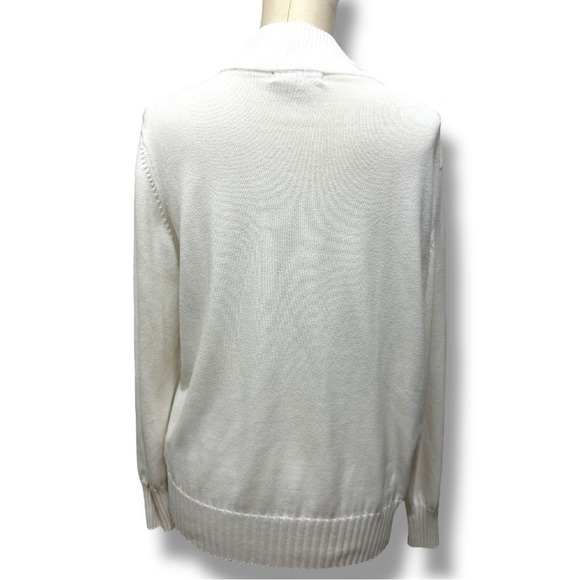 188 Dress-barn | EUC Cream Ribbed Mock Neck Sweater (Size M) - Picture 3 of 13